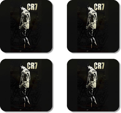 Crackndeal Square Medium Density Fibreboard Coaster Set(Pack of 4), Multicolor