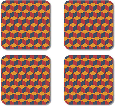 

Crackndeal Square Medium Density Fibreboard Coaster Set(Pack of 4), Multicolor