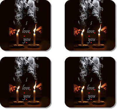 

Crackndeal Square Medium Density Fibreboard Coaster Set(Pack of 4), Multicolor