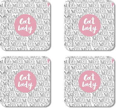 

Crackndeal Square Medium Density Fibreboard Coaster Set(Pack of 4), Multicolor