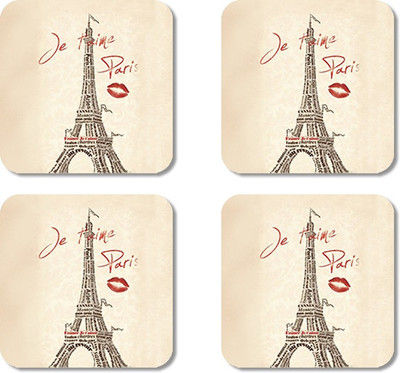 

Crackndeal Square Medium Density Fibreboard Coaster Set(Pack of 4), Multicolor