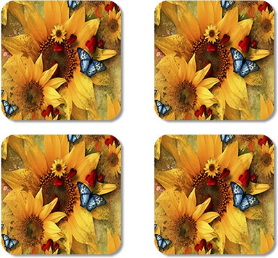 

Crackndeal Square Medium Density Fibreboard Coaster Set(Pack of 4), Multicolor