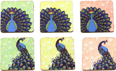 

Eco Corner Square Medium Density Fibreboard Coaster Set(Pack of 6), Multicolor