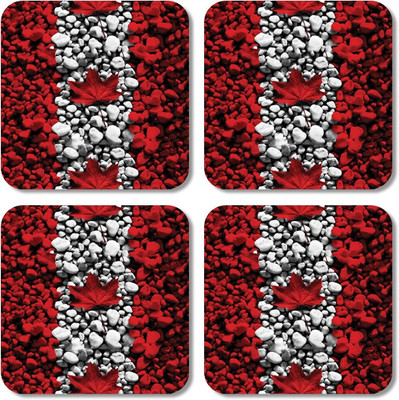 

Crackndeal Square Medium Density Fibreboard Coaster Set(Pack of 4), Multicolor