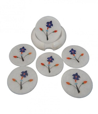 Pooja Creation Round Marble Coaster Set(Pack of 1)