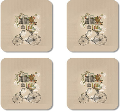 

Crackndeal Square Medium Density Fibreboard Coaster Set(Pack of 4), Multicolor