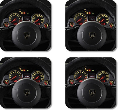 

Crackndeal Square Medium Density Fibreboard Coaster Set(Pack of 4), Multicolor