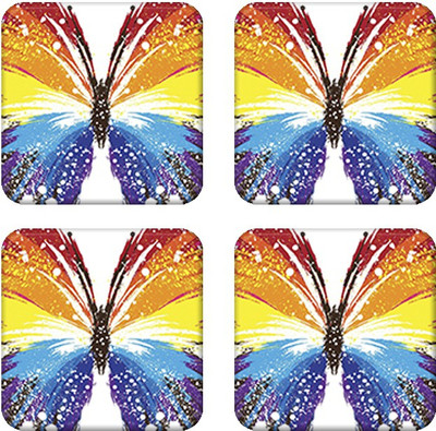 

Crackndeal Square Medium Density Fibreboard Coaster Set(Pack of 4), Multicolor