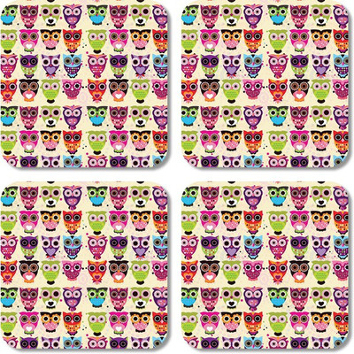 

Crackndeal Square Medium Density Fibreboard Coaster Set(Pack of 4), Multicolor