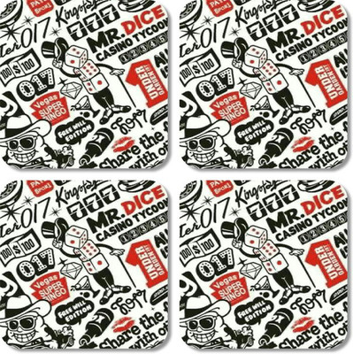 

Crackndeal Square Medium Density Fibreboard Coaster Set(Pack of 4), Multicolor