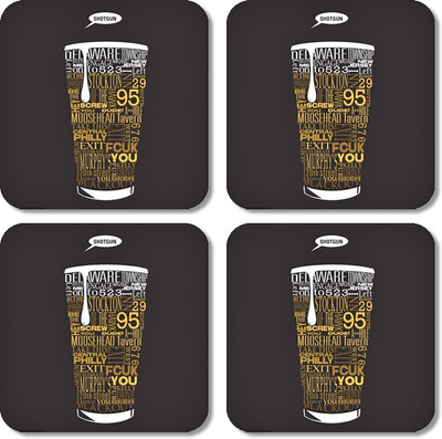 

Crackndeal Square Medium Density Fibreboard Coaster Set(Pack of 4), Multicolor