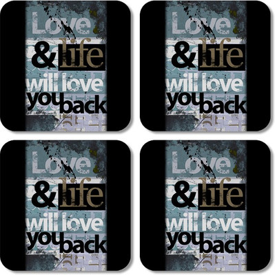 

Crackndeal Square Medium Density Fibreboard Coaster Set(Pack of 4), Multicolor