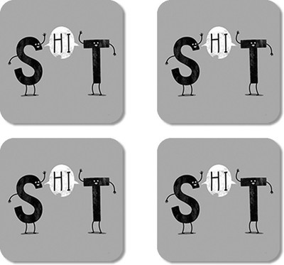 

Crackndeal Square Medium Density Fibreboard Coaster Set(Pack of 4), Multicolor