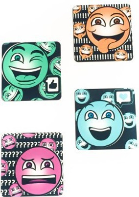 FUNCART Square Wood Coaster Set(Pack of 4)