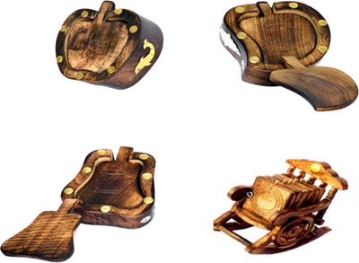 

Craftatoz Square Wood Coaster Set(Pack of 24), Brown