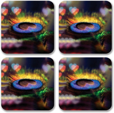 

Crackndeal Square Medium Density Fibreboard Coaster Set(Pack of 4), Multicolor