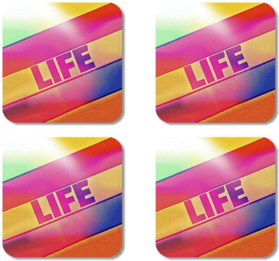 

Crackndeal Square Medium Density Fibreboard Coaster Set(Pack of 4), Multicolor