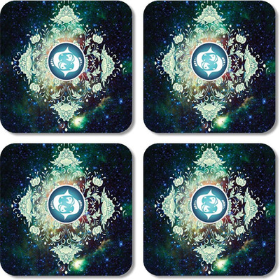 

Crackndeal Square Medium Density Fibreboard Coaster Set(Pack of 4), Multicolor