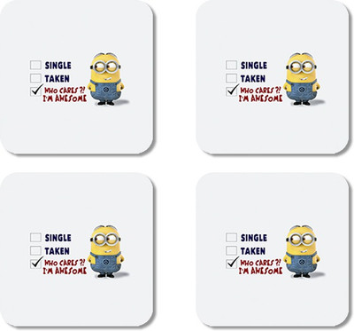 

Crackndeal Square Medium Density Fibreboard Coaster Set(Pack of 4), Multicolor