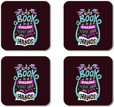 

Crackndeal Square Medium Density Fibreboard Coaster Set(Pack of 4), Multicolor