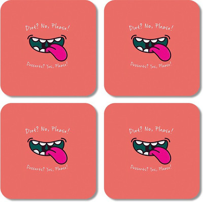 

Crackndeal Square Medium Density Fibreboard Coaster Set(Pack of 4), Multicolor