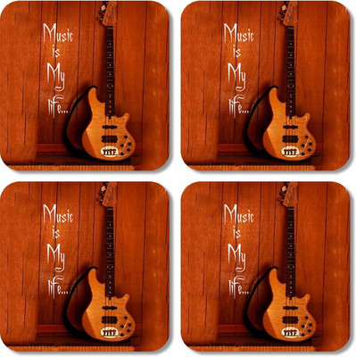 

Crackndeal Square Medium Density Fibreboard Coaster Set(Pack of 4), Multicolor