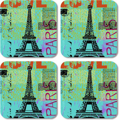 

Crackndeal Square Medium Density Fibreboard Coaster Set(Pack of 4), Multicolor