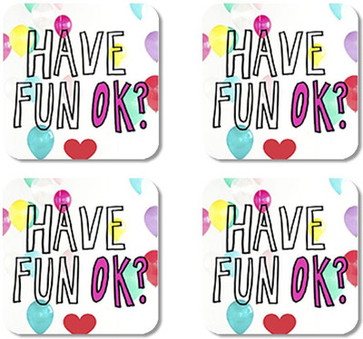 

Crackndeal Square Medium Density Fibreboard Coaster Set(Pack of 4), Multicolor