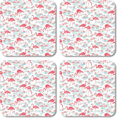 

Crackndeal Square Medium Density Fibreboard Coaster Set(Pack of 4), Multicolor
