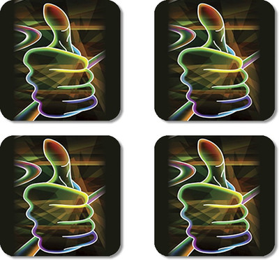 

Crackndeal Square Medium Density Fibreboard Coaster Set(Pack of 4), Multicolor