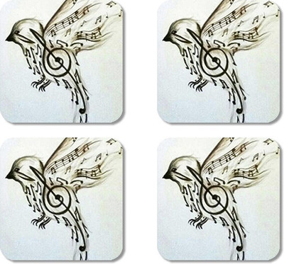 

Crackndeal Square Medium Density Fibreboard Coaster Set(Pack of 4), Multicolor