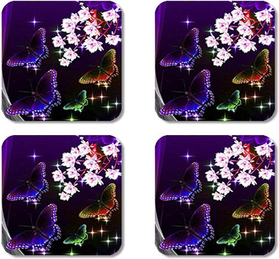 

Crackndeal Square Medium Density Fibreboard Coaster Set(Pack of 4), Multicolor