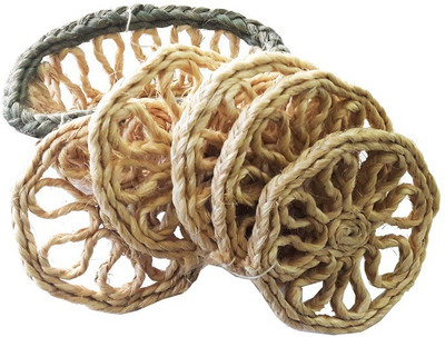 CraftEra Round Jute Coaster Set(Pack of 6)