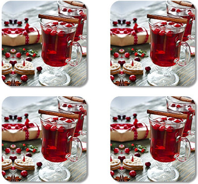 

Crackndeal Square Medium Density Fibreboard Coaster Set(Pack of 4), Multicolor