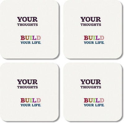 

Crackndeal Square Medium Density Fibreboard Coaster Set(Pack of 4), Multicolor