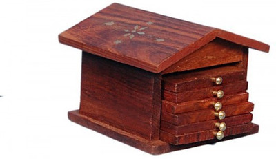 

Rk Square Wood Coaster Set(Pack of 6), Brown