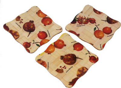 25% OFF on Aransa Square Bamboo Coaster Set(Pack of 3)