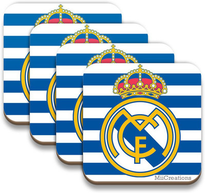 

MiiCreations Square Medium Density Fibreboard Coaster Set(Pack of 4), Multicolor