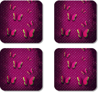 

Crackndeal Square Medium Density Fibreboard Coaster Set(Pack of 4), Multicolor