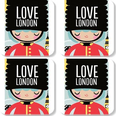 

Crackndeal Square Medium Density Fibreboard Coaster Set(Pack of 4), Multicolor