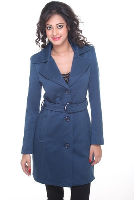 Trufit Poly Cotton Solid Coat, Blue