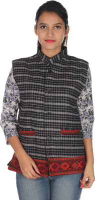 

Quetzal Women's Single Breasted Coat, Black;grey