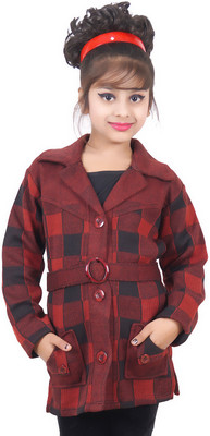 

Ahhaaaa Woolen Printed Coat, Red