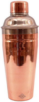 

IndianArtVilla 700 ml Steel, Copper Cocktail Shaker(Silver, Brown)