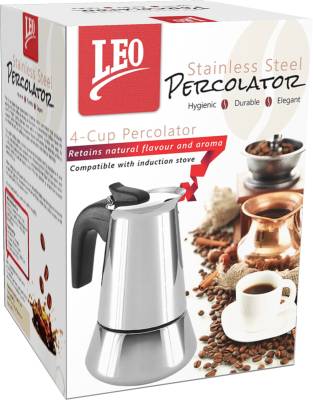 Leo Retail Concepts LCP4C1 4 Cups Espresso Coffee Maker (Silver)