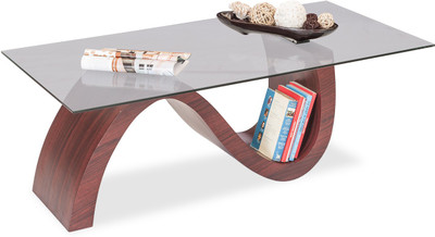 Durian Glass Coffee Table(Finish Color - Walnut)