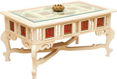 

ExclusiveLane Teak Wood Solid Wood Coffee Table(Finish Color - Creamish White)
