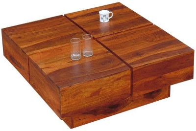 

The Attic Cubo Sheesham Solid Wood Coffee Table(Finish Color - Teak)