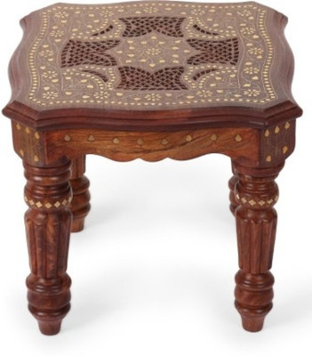

Onlineshoppee Hand Carved And Brass Inlay Solid Wood Coffee Table(Finish Color - Brown)