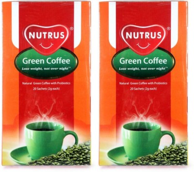 

Nutrus Probiotic Green 40g (Pack of 2) Instant Coffee(2 x 20 g, Green Coffee Flavoured)